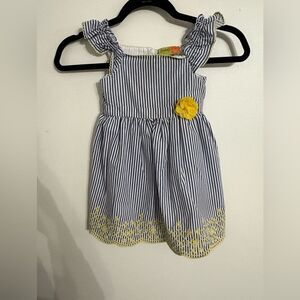 Penelope Mack Blue and Yellow Embellished  Front Sundress Size 3